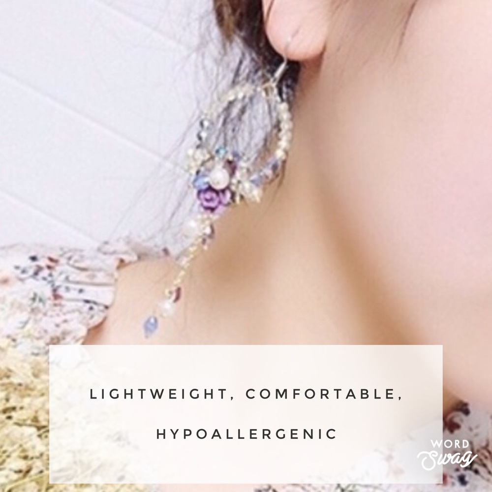 HP🎉 Vintage Crystal Floral Boho Drop Earrings - Picture 7 of 8